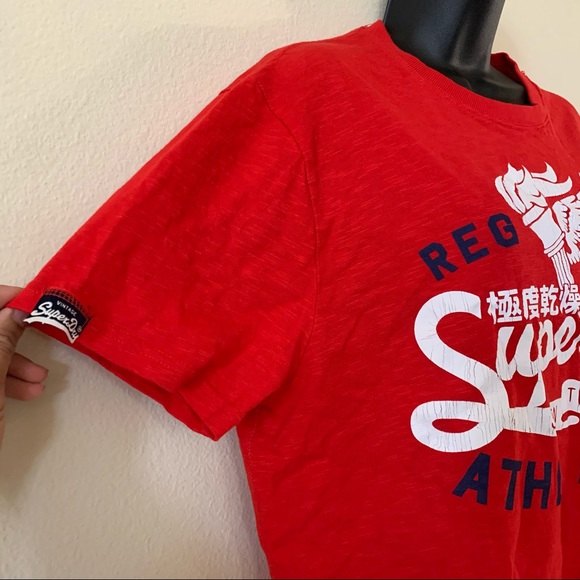 Superdry Japan Athletic Red Short Sleeve T Shirt - Picture 3 of 8